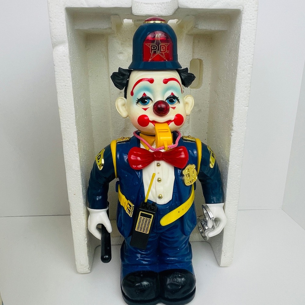 New Bright Bump N Bobby Clown Toy Blue Policeman 1989 Vintage Untested For Parts - Picture 3 of 16